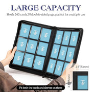 TCGUARD Trading Card Binder, 9 Side Loading Pocket Card Album Hold Up to 540 Cards, Zipper Binder for Cards Collection, TCG Card Holder for Game Card, Sports Card, Yugioh, MTG etc.
