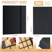 Card Binder 9 Pocket Storage 360 Card Binder,Trading Card Binder (Black) | Senior and Sturdy Side-Loading Album,Intended For YuGiOh,MTG, TCG,Game Cards & Baseball Card Binde