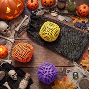 Soulchen 3 Pcs Halloween Juggling Balls Set for Beginners and Professionals | Yellow Orange Purple, Mesh Juggling Bean Bags Kit with Storage Bag, Halloween Cosplay Props for Witch Clown Party Game