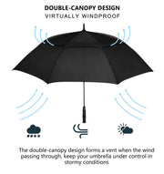 MRTLLOA Extra Large Golf Umbrella,54/62/68/72 Inch Automatic Open Umbrella | Double Canopy Vented Windproof, 210T Pongee Fabric Waterproof , Large Umbrellas for Rain Heavy Duty, Big Umbrella, Oversized