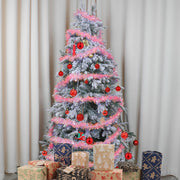 LOMIMOS 17 Ft Easter Christmas Tinsel Garland,Pink Glittering Decoration for Xmas Tree Party Wedding Supplies