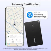 UGREEN FineTrack Slim S (Samsung Only) Wallet Tracker Card, | 1-Year Rechargeable Bluetooth Tracker Card Finder Work with Samsung SmartThings APP for Galaxy S25/S24 Ultra -1.7mm