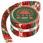 Christmas Jelly Roll Fabric for Quilting, 40 Precut 2.5" x 44" 100% Cotton Fabric Strips | Holiday Quilting Fabric Bundle for Sewing, Christmas Quilt Projects & DIY Crafts (Mistletoe Lane)