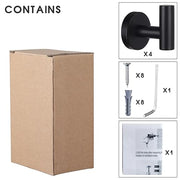 Homagic Towel Hooks Bathroom Coat Robe Wall Hook Heavy Duty Door Hanger Towel Robe Clothes Cabinet Closet Sponges Rack for Bathroom Bedroom Kitchen Hotel Pool 4 Packs Black(Drilling Installation)