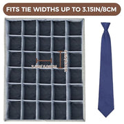 PINGMIC 2-Pack Sock & Tie Organizer with Lid, 30-Cell Foldable Storage Box | Keeps socks, ties, belts, small accessories neatly organized with a foldable, dustproof design and easy-access compartments