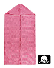 ORIGINAL KIDS Hooded Bath Towel - 100% Cotton Pink Waffle Weave Kids Towel | Oversized 30x56 Large Terry Towel Bath Wrap with a Hood for Kids Toddlers - Super Absorbent Quick Dry Shower Pool Beach Towel