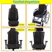 kingphenix Car Seat Cushion with Back Support Pillow, Memory Foam, Black | Memory Foam Car Cushion for Long Driving, Truck, Office Chair, Tailbone and Lower Back Support