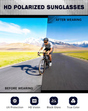 KALIYADI Sports Polarized Sunglasses Men UV400 Protection for Fishing Driving Cycling