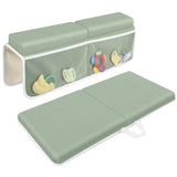 JJGoo Bath Kneeler with Elbow Rest Pad Set, 1.5 inch Kneeling Pad Mat for Bathtub Baby Bathing Parents, Painless Foam Mat with Toy Organizer Pockets, Non-Slip for Baby and Toddler Bathing