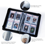 Graded Card Binder 4 Pocket, Holds 40 PSA Slabs for PSA CGC CSG Slabs, J254 | Waterproof Premium PU Leather,Ringless Side Loading, Acid-Free PVC-Free Pages for MTG, TCG, Anime Game & Sports Cards