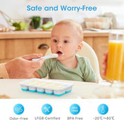 DOQAUS Ice Cube Tray with Lid and Bin,4 Pack Ice Cube Trays for Freezer | Silicone,Stackable. Easy Release Trays with Storage Bin & Scoop. Ideal for Freezer, Kitchen, RV, Cocktail, Coffee.