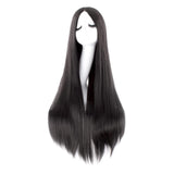MapofBeauty 40 Inch Carve Long Straight Cosplay Anime Costume Wig, Black | 100 cm Party Wig