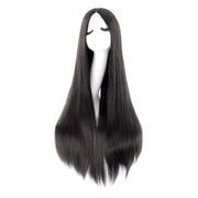 MapofBeauty 40 Inch Carve Long Straight Cosplay Anime Costume Wig, Black | 100 cm Party Wig