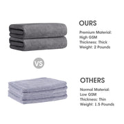 JML Microfiber Bath Towel with Hanging Loop, 2 Pack, 30" x 60", Grey | Oversized, Soft & 7X Absorbent, Fast Drying, No Fading, Lint Free Microfiber Towel for Sport, Travel, Fitness, Yoga