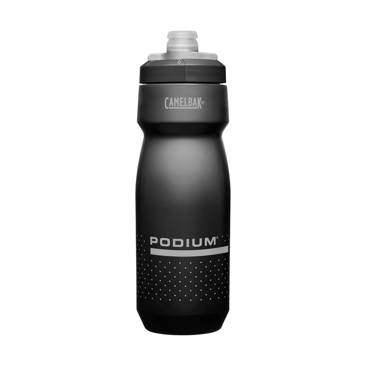 CamelBak Podium Water Bottle 24oz, Black | Easy Squeeze Design, High Flow Self Sealing Cap, Secure Bike Cage Fit, Easy Clean Components, Lightweight Cycling Bottle