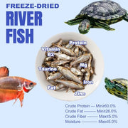 Amzey 2.3 oz Dried River Fish - Natural Food for Turtles, Terrapins, Reptiles and Large Tropical Fish
