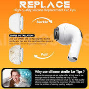 Inesore 4 Pairs Replacement Ear Tips for AirPods Pro 2nd/1st (White) | (2019/2022/2023) with Noise Reduction Hole & Built-in dust Guard Screen,Silicone, with Cleaner Pen,4 Size (XS/S/M/L)