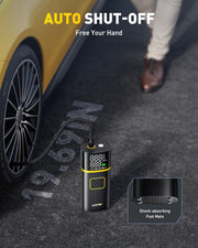 AUXITO 150PSI Tire Inflator Portable Air Compressor, 5X Faster Air Pump | 40L/min Tire Inflator for Car Tires, Bikes and Motorcycles, Auto Shut-off, Digital Display Pressure Gauge, LED Light