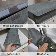 PINGMIC 2-Pack Sock & Tie Organizer with Lid, 30-Cell Foldable Storage Box | Keeps socks, ties, belts, small accessories neatly organized with a foldable, dustproof design and easy-access compartments