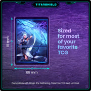 TitanShield Premium Card Sleeves | Compatible with Pokemon, One Piece, Lorcana, Flesh & Blood, & Magic The Gathering MTG | (150 Sleeves - Standard) (1, Clear, Standard | 66x91mm)