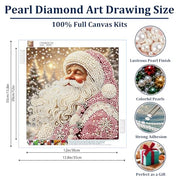 Pearl Diamond Art Kit for Adults, 3D DIY Diamond Art Kits for Santa Claus | Christmas DIY Special Shape Plastic Pearl Painting Kit With Gem Art Crafts For Beginners,Home Wall Decor 13.8 x 13.8 Inch