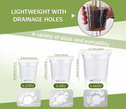 30 Pack Clear Nursery Plant Pots, 3.5/4/5 In with Drainage Holes, 20 Labels | High Transparency (Clear View of Root Growth), Variety Pack, Good Drainage, 20 Pack Easy-ID Plant Labels
