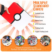 Card Binder 4 Pocket, Trading Card Holder Fits 400 Cards With 50 Removable Sleeves, Portable Collection Card Ablum, Game Card Case book With Zipper for Gift, Red