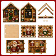 3D Wooden Christmas House Diamond Art Kit, Pearl Rhinestone DIY Ornament | Pearl Ornament, Diamond Painting, Holiday Decor, 3D Design, Adult Craft Kit