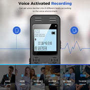 128GB Digital Voice Recorder for Lectures Meetings - EVIDA 9296 Hours Voice Activated Recording Device Audio Recorder with Playback,Password
