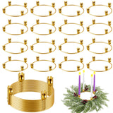 Thyle 20 Pcs Christmas Metal Advent Wreath Rings, Gold Candle Holder | Advent Candle Holder, Christmas Wreath Ring, Xmas Taper Candles Rings Table Candelabra Holder for Church Table Centerpieces