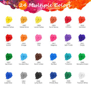 Caliart Acrylic Paint Set of 24 Colors with 12 Brushes | Craft Painting Kit for Artists Adults Beginners, Halloween Pumpkin Canvas Wood Rock Ceramic Fabric Art Supplies