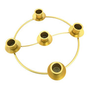 Advent Wreath Candle Holder, Christmas Candle Rings for Tapered Candles | Advent Wreath 5 candle Holder for Christmas Festival Home Party Church Decor, Gold