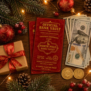 10 Pack Christmas Money Holders for Cash, Christmas Cards with Envelopes, Gift Cards, Holiday Presents, North Pole Bank Vault, Fun Cash Presentation, Unique Way to Wrap Money