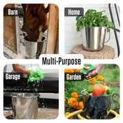 Grip Stainless Steel Bucket (1 Gallon) - Great for Pets, Cleaning, Food Prep - Hang on Fences, Cages, Kennels - Home, Garage, Workshop