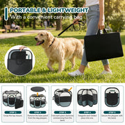 MZNZ Dog Playpen, Portable Cat Playpen Crate Indoor for Dogs Cats Rabbits, Foldable Small Animal Guinea Pigs Bunny Cage Enclosure for Outdoor, Pop Up Dogs Cats Tent Kennel with Carrying Case, Grey