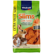 Vitakraft Slims Carrot Small Animal Treats – Light, Healthy Food Bites - Crispy Carrot Treats for Rabbits, Guinea Pigs, Hamsters & Chinchillas (10oz)