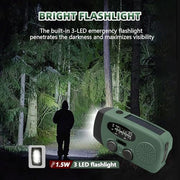 WVL 7400mWh Emergency Weather Radio, Portable Solar Hand Crank Radio AM/FM/NOAA, with 3 Mode Flashlight & Reading Lamp, Cell Phone Charger and SOS Siren(Navy Green)