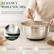 Bellemain Stainless Steel Mixing Bowls with Airtight Lids Set - Set of 3 | Non-slip Silicon Base, Kitchen Essentials for Baking & Serving (Mix, Serve, and Store), Rust-resistant, Dishwasher Safe