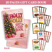 Christmas Gift Card Book for Teen, Adults, Kids, Christmas Gift for Women | Included 20 Pages, 7"x 5", Spiral Bound, 20 Double Sided Sticky Dots