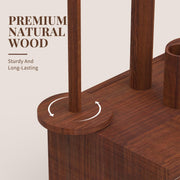 GloTika Wooden Yarn Holder with Double Drawer and 2 Magnetic Spindles | Handcrafted, Tangle-Free Spinning, Anti-Slip Weighted Base, Phone Stand, Easy Assembly, Gift for Knitters, Solid Build