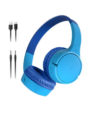Belkin SoundForm Mini Kids Headphones, Wireless&Wired, 30H Playime, School | Headphones for Kids, Built-in Microphone, 85dB Volume Limit, USB-C, 3.5mm AUX, for School, Classroom, Travel, Laptop, Tablet