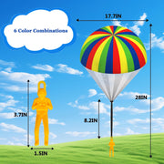 6Pcs Parachute Toy for Kids, Outdoor Toys Flying Parachute with Figures | Christmas Stocking Stuffers, Throwing, Children's Flying Toys, Top Indoor Hand Throw Soliders for 3-12 Year Old