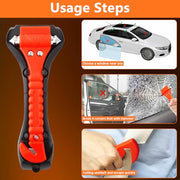 BFXM Car Window Breaker Hammer and Seat Belt Cutter 2-in-1, 2 Packs | Emergency Escape Tool, Safety Glass Breaker, Automotive Safety Essentials And Car Accessories