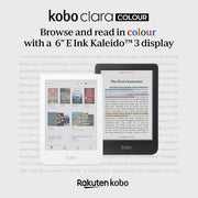 Kobo Clara Colour | Colour eReader | 6” Glare-Free Colour E Ink Kaleido™ 3 Display | Dark Mode Option | Waterproof | Audiobooks | 16GB of Storage | White