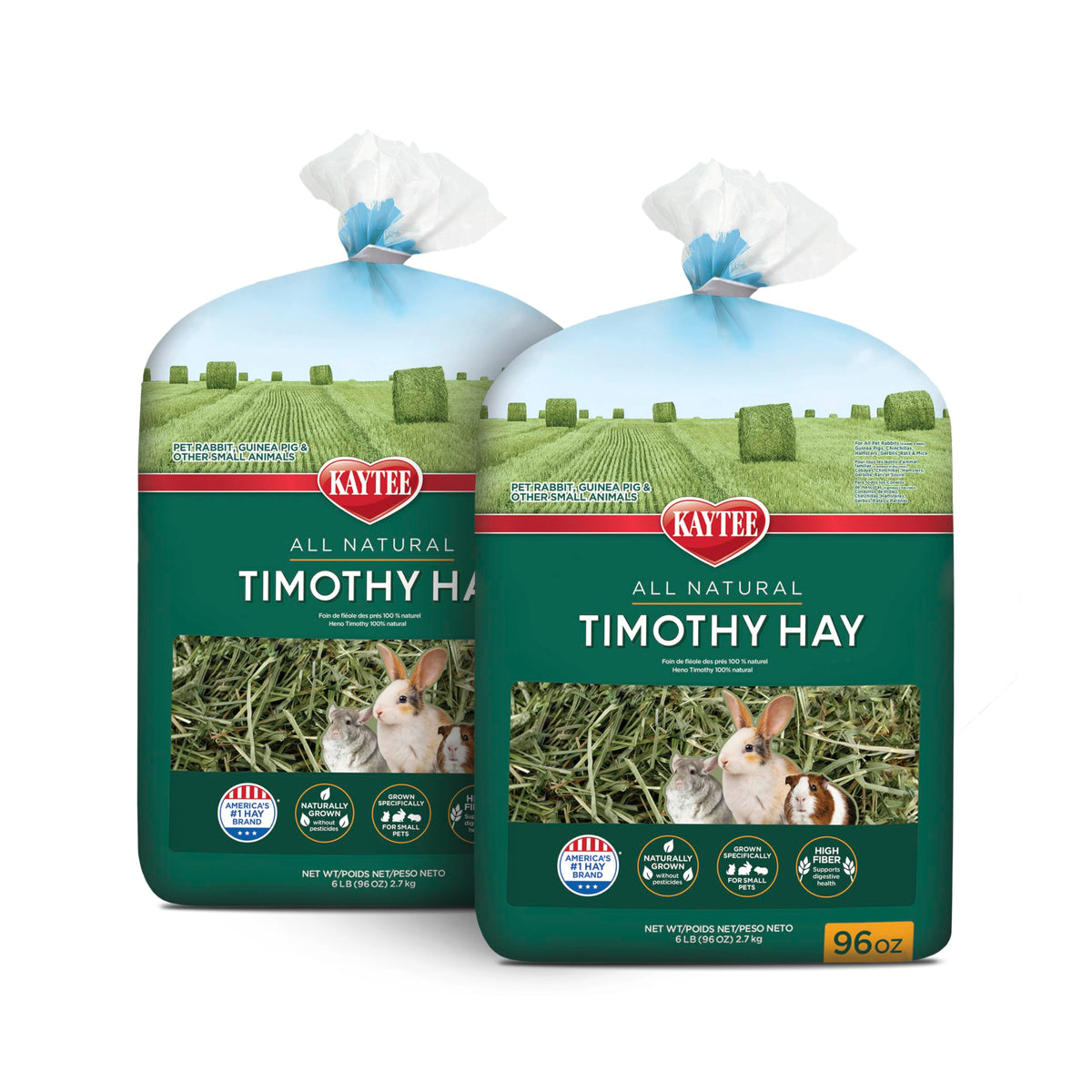 Kaytee Timothy Hay, High Fiber for Rabbits, Guinea Pigs, 12 Pounds | Supports digestive health. Hand-selected rabbit hay. Guinea pig hay, chinchilla hay, pesticide free