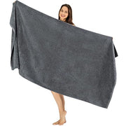 SALBAKOS Luxury 100% Turkish Cotton Bath Sheet 40x80 in (1-Piece, Gray) | Extra Large Jumbo Oversized Bathroom and Beach Towel, Super Soft Highly Absorbent Thick Premium Hotel Quality, Made in Turkey