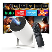 [Built-in Apps & 2026 Upgraded] Mini Projector with Wi-Fi 6 & Bluetooth 5.4, 1080P 4K Support Full HD, Auto Keystone 360° Portable Home Cinema Smart Projector for iOS/Android X1