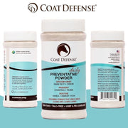 COAT DEFENSE Daily Preventative Powder & Rain Rot Treatment for Horses | Safe & Effective Equine Sweet Itch, Skin Funk, Scratches | Dry Horse Shampoo, 16 oz. | All Natural Ingredients