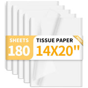 180 Sheets White Tissue Paper for Gift Bags Packaging Crafts 14 X 20 Inches | Tissue Paper Bulk for Wrapping Wedding Christmas Halloween Birthday Holiday Decorative Diy Project PSISO