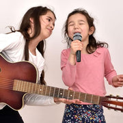 NUOBESTY Kids Pretend Microphone Toy Plastic Fake Microphone Prop Costume | For Birthday Party Favors Pretend Play Black